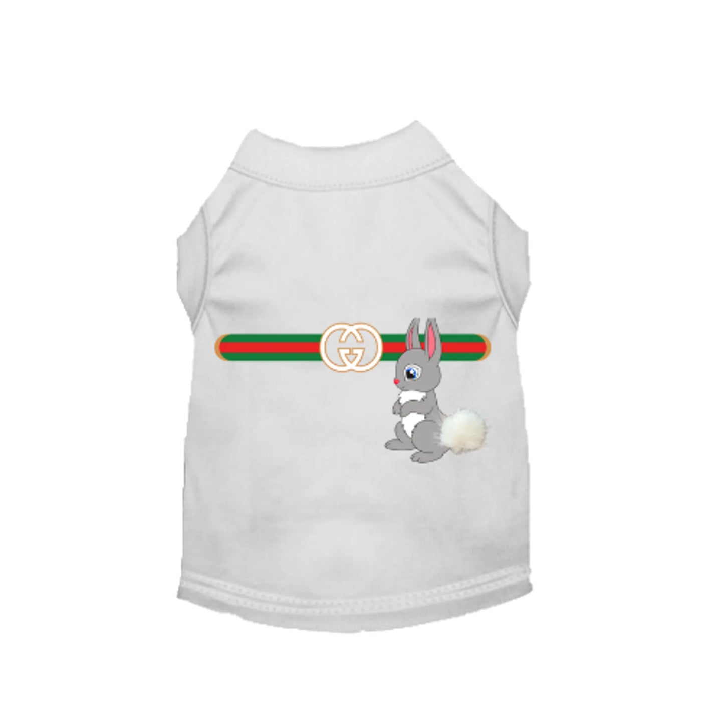Gucchewi Bunny Dog Shirt - Designer Inspired Dog Clothing by Bark Fifth Avenue