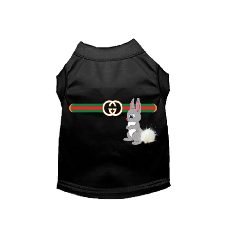 Gucchewi Bunny Dog Shirt - Designer Inspired Dog Clothing by Bark Fifth Avenue - Pets Perfect