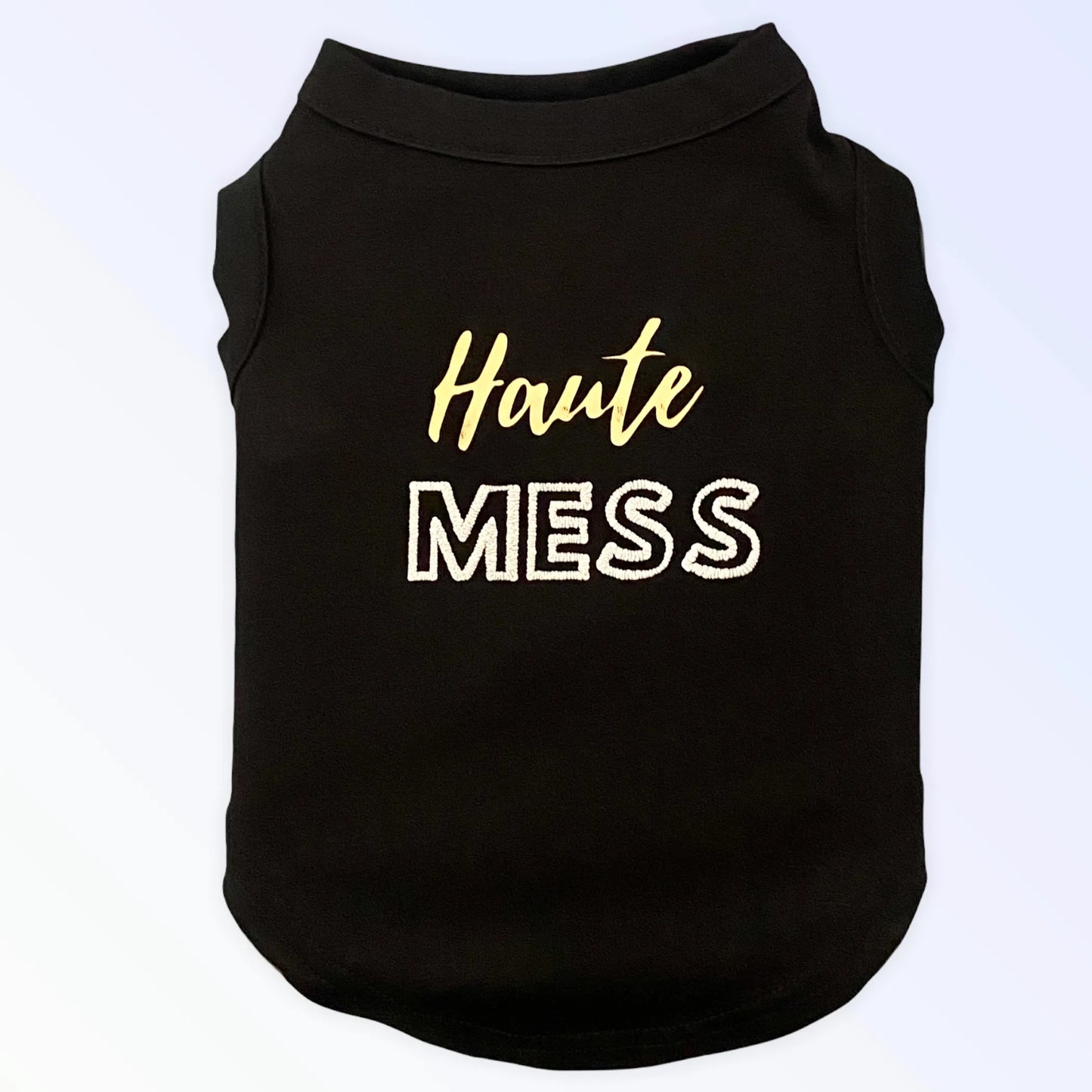 Bark Fifth Avenue Haute Mess Dog Tee - Black