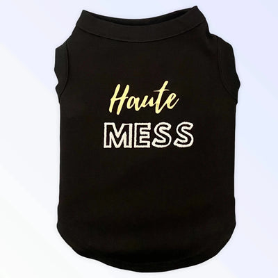 Bark Fifth Avenue Haute Mess Dog Tee - Black - Pets Perfect
