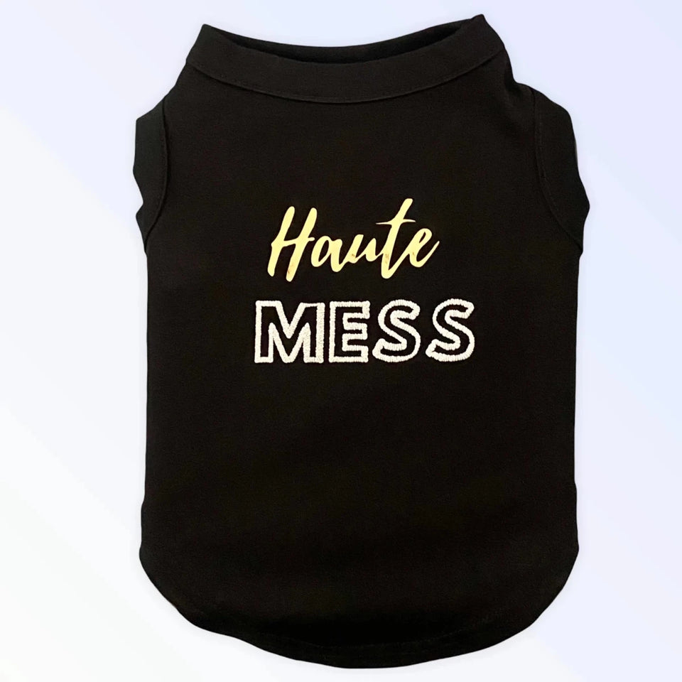 Bark Fifth Avenue Haute Mess Dog Tee - Black - Pets Perfect