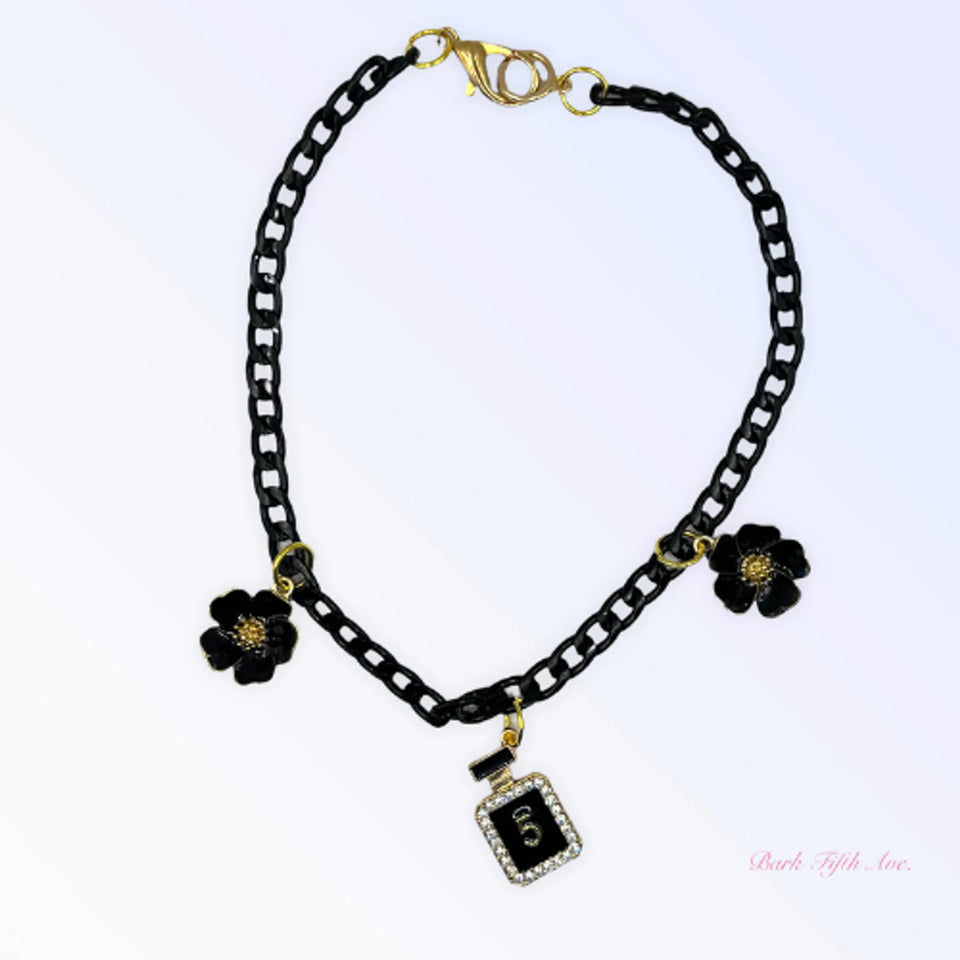 Black & Gold NO. 5 - 3 Charm Necklace, view 4