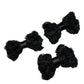 Bark Fifth Avenue Black Chiffon Rosette Dog Hair Bows - Elegant Pet Accessory