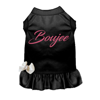 Boujee Dog Dress by Bark Fifth Avenue, Black/X SMALL