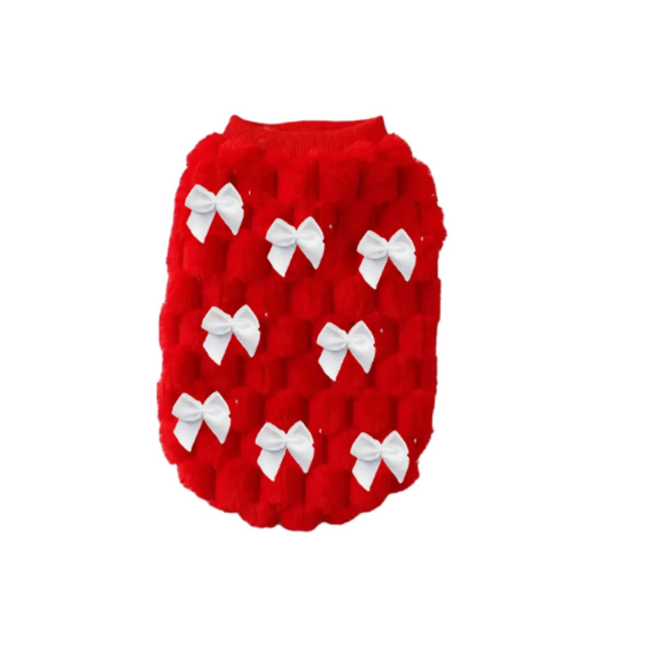My Tiny Bows Furry Dog Sweater - Valentine's Day Dog Sweater - Pets Perfect