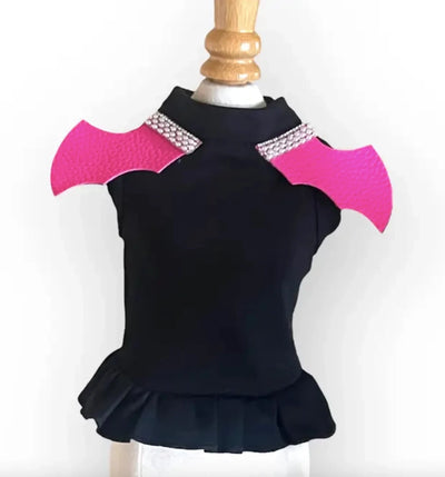 Bat Girl Dog Dress - Halloween Dog Dress with Bat Wings - Pets Perfect