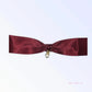 Burgundy Satin Bow & Pearl Necklace