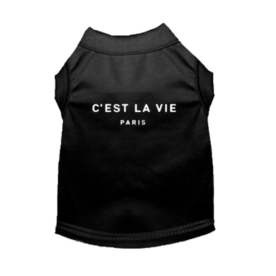 C'est La Vie Dog Dress and Tee by Bark Fifth Avenue, White/X SMALL, view 19