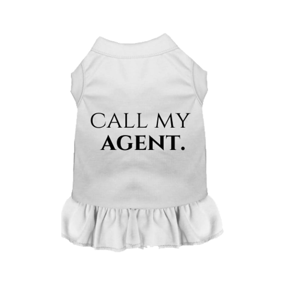 Call My Agent Dog Dress and Tee by Bark Fifth Avenue, White/MEDIUM, view 21