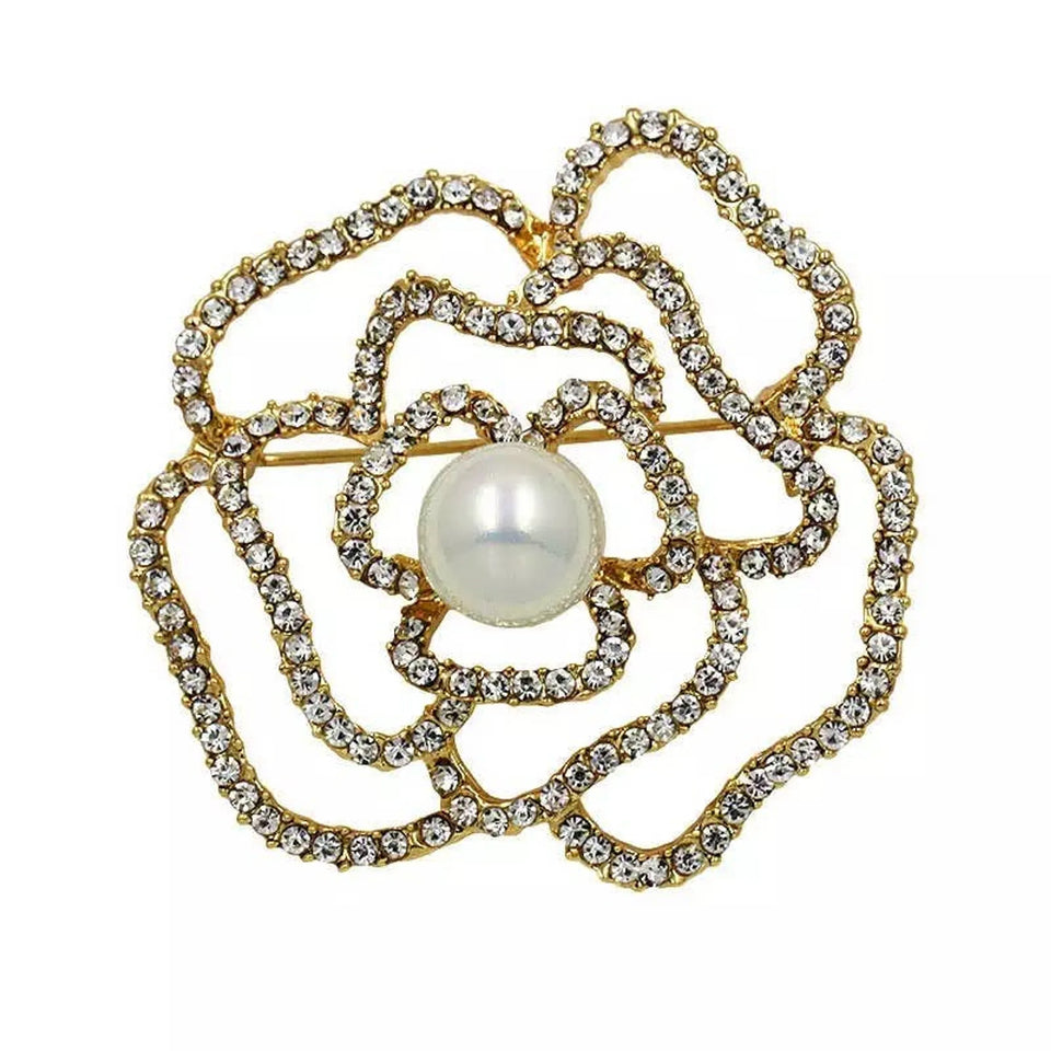 Camellia Luxury Brooch - Crystal Dog Collar Accessory, view 4