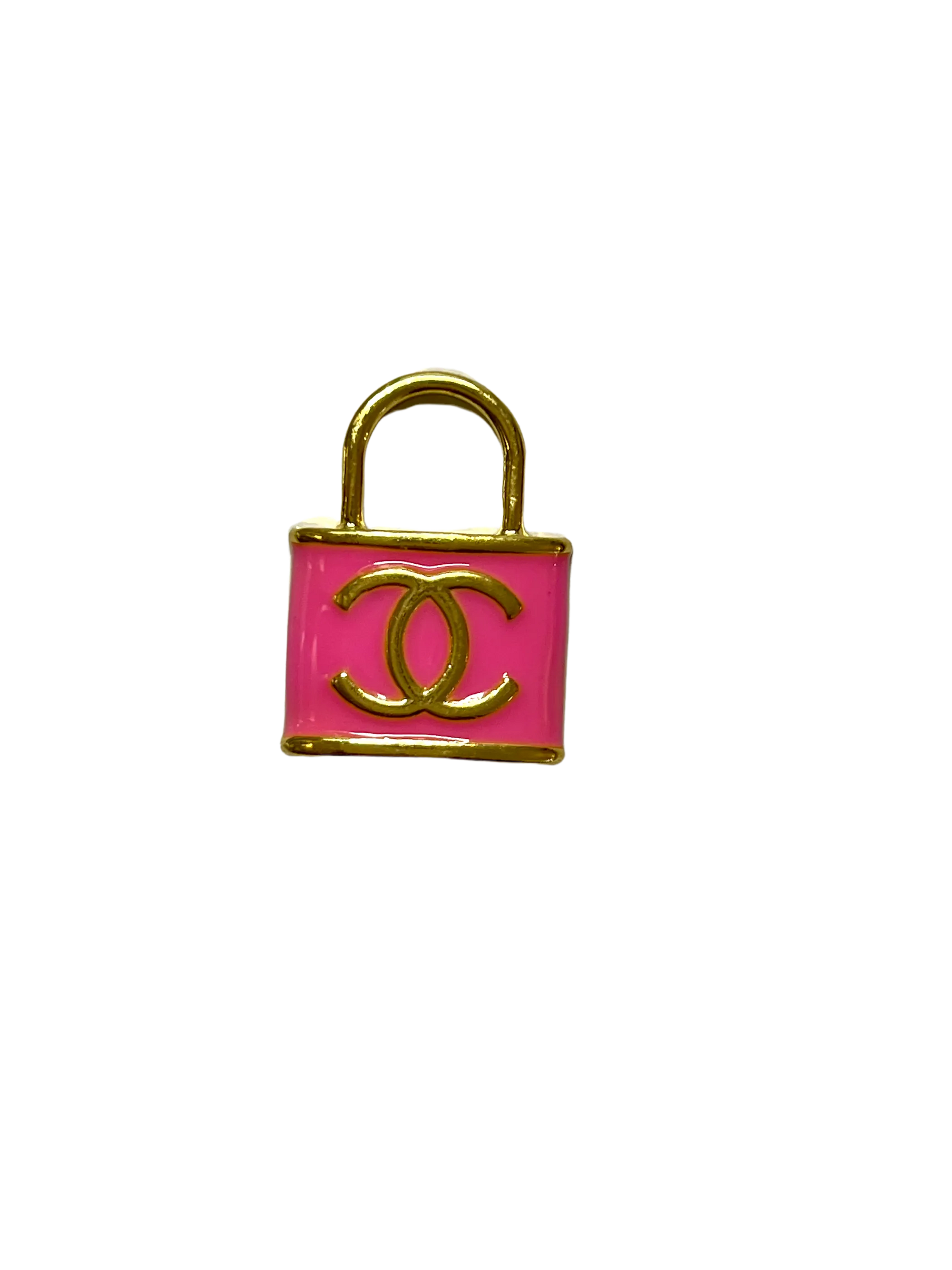 Pink and gold lock charm for pets featuring interlocking design, CC Lock Charm Collar - Pack Of: 1 from PetsPerfect