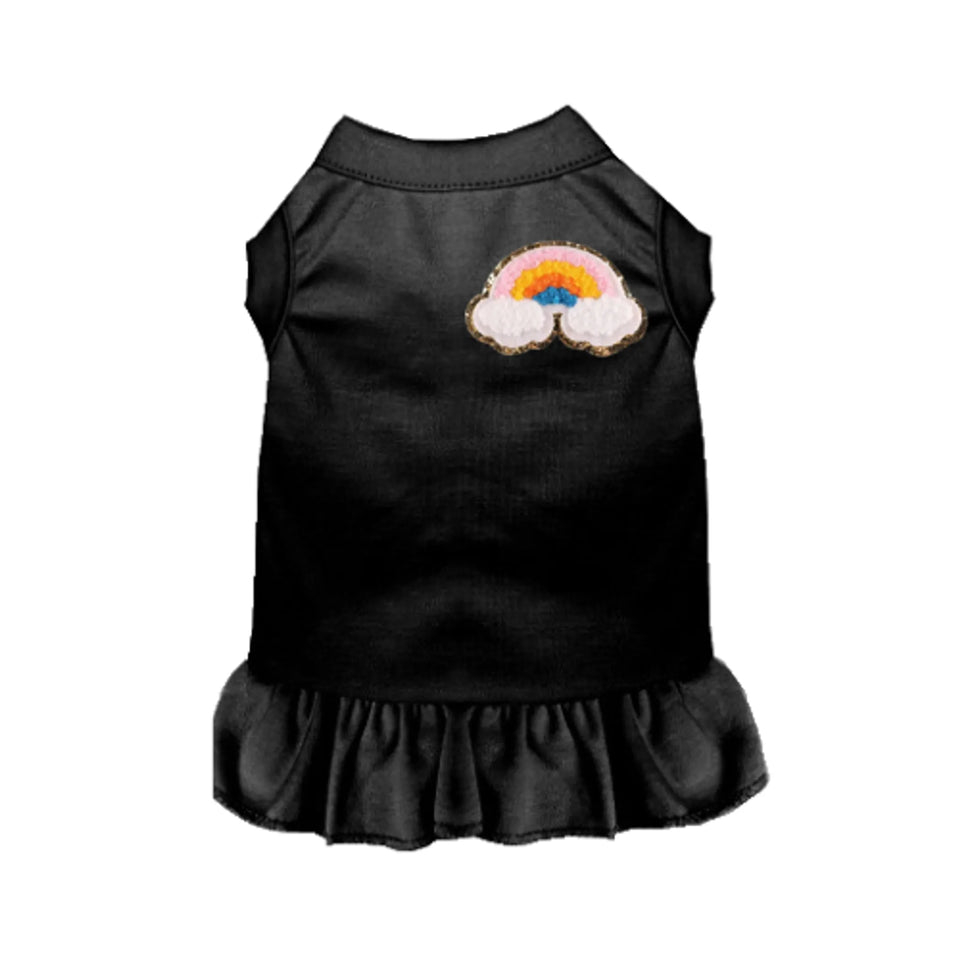 Chenille Rainbow Dog Dress and Tee by Bark Fifth Avenue, Black/X LARGE, view 17