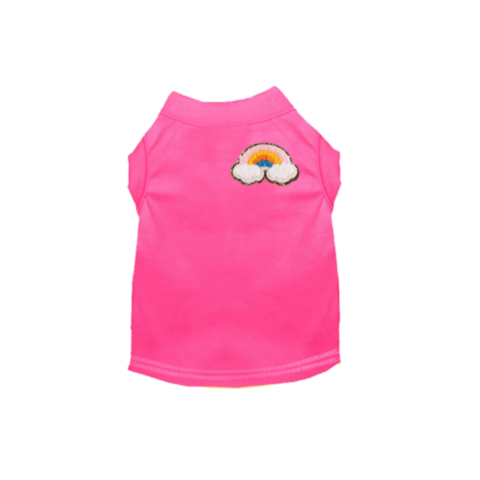 Chenille Rainbow Dog Dress and Tee by Bark Fifth Avenue, Hot pink/X LARGE, view 29