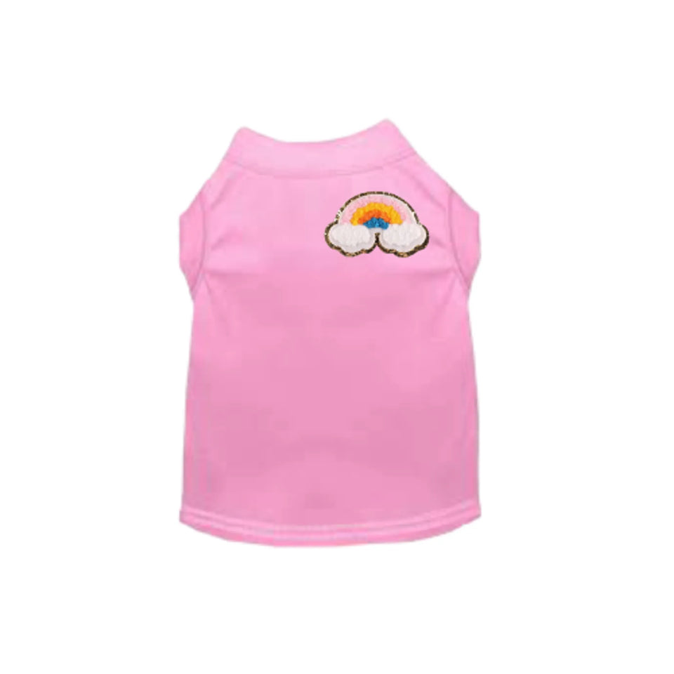 Chenille Rainbow Dog Dress and Tee by Bark Fifth Avenue, Light pink/2X LARGE, view 36
