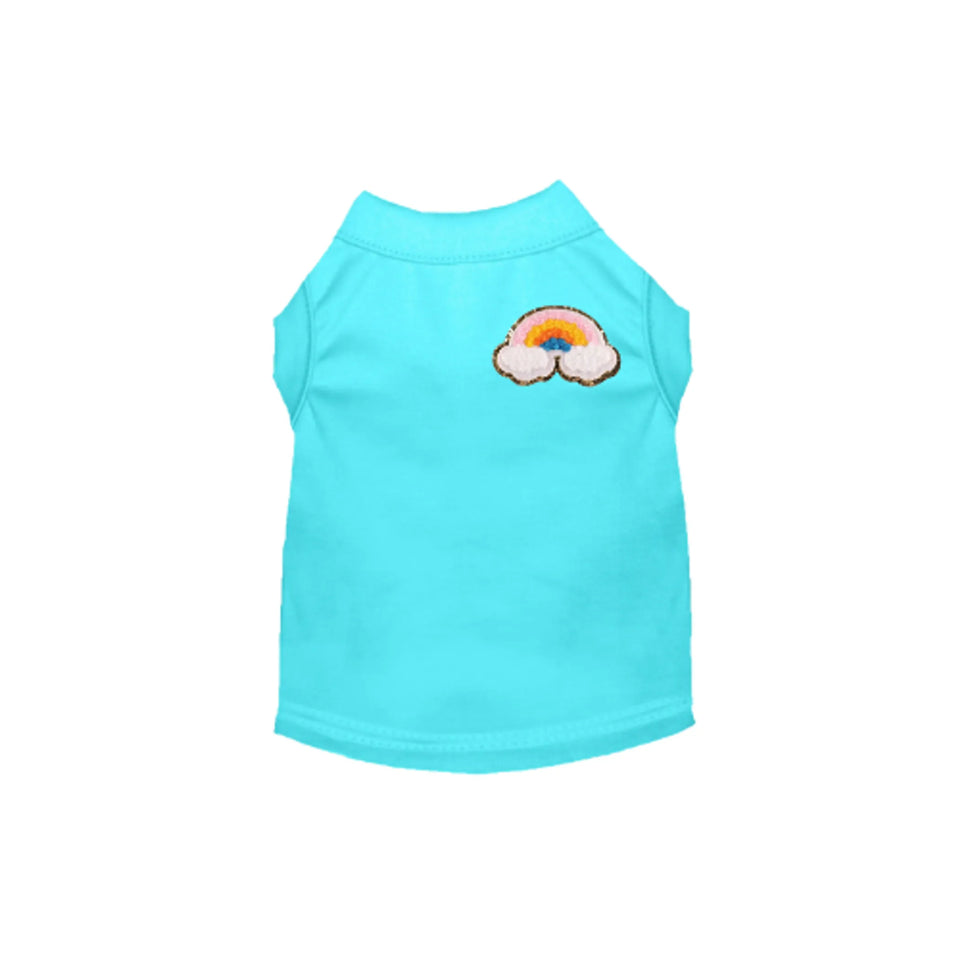 Chenille Rainbow Dog Dress and Tee by Bark Fifth Avenue, Aqua/LARGE, view 40