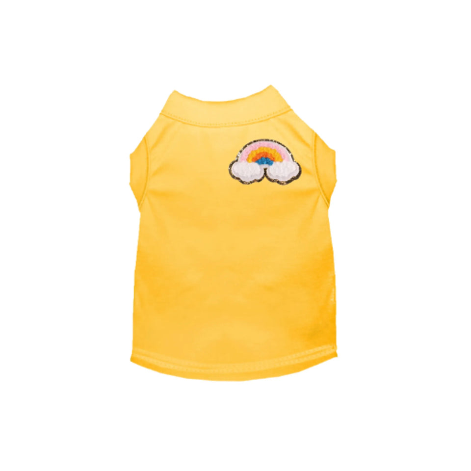 Chenille Rainbow Dog Dress and Tee by Bark Fifth Avenue, Yellow/2X LARGE, view 48