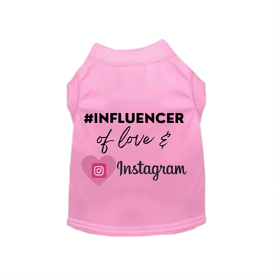 Bark Fifth Avenue #INFLUENCER of Love Dog Tee and Dress, Pink/X SMALL