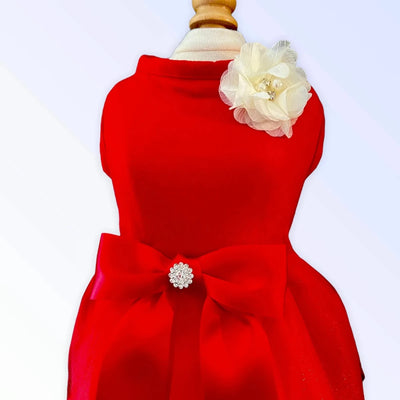 Chiffon Flower Holiday Dress - Tutu Dog Dress by Bark Fifth Avenue - Pets Perfect
