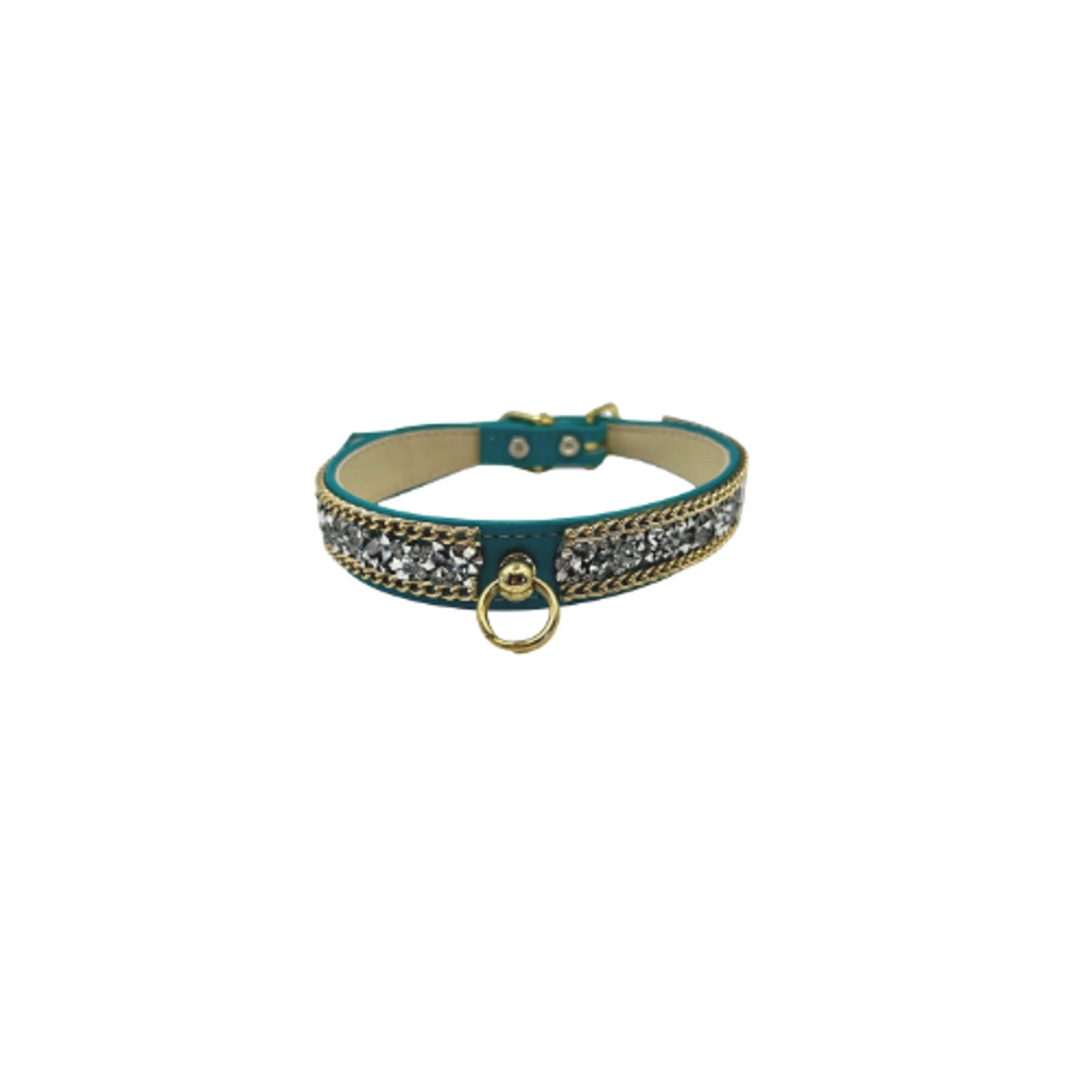 Chunky Rhinestone and Chain Collar