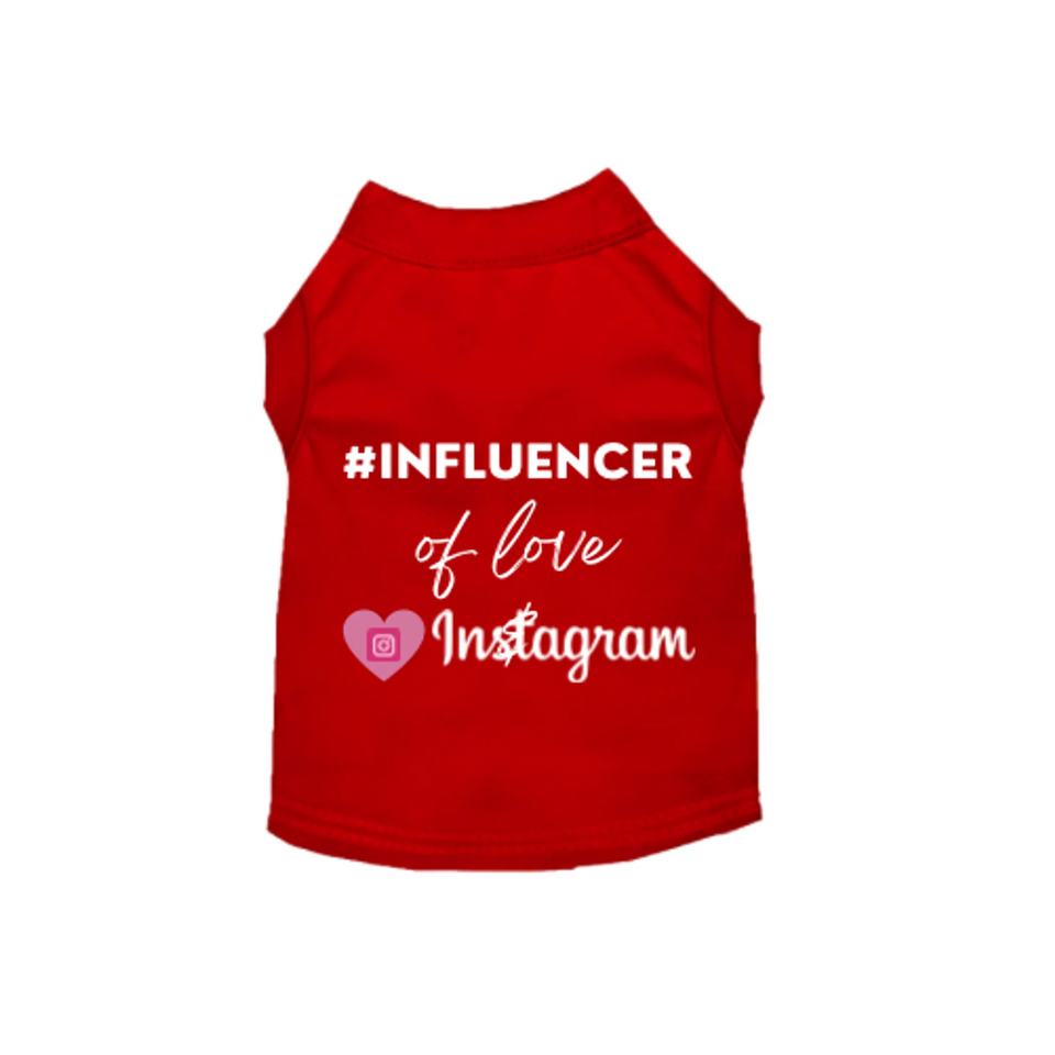 Bark Fifth Avenue #INFLUENCER of Love Dog Tee and Dress, Red/SMALL, view 14