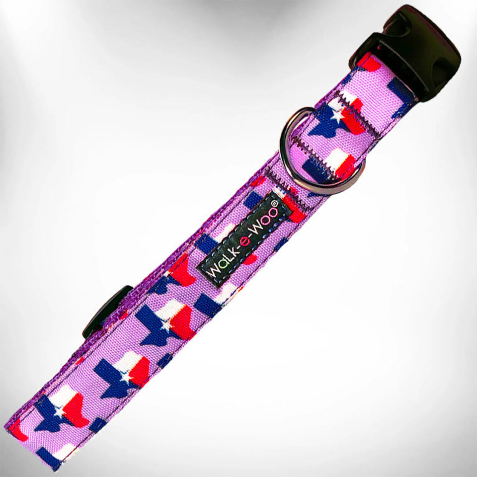 Colorado and Texas Dog Collars, Texas lavender/XL 1.5" WIDE FITS 18-28" NECK, view 25