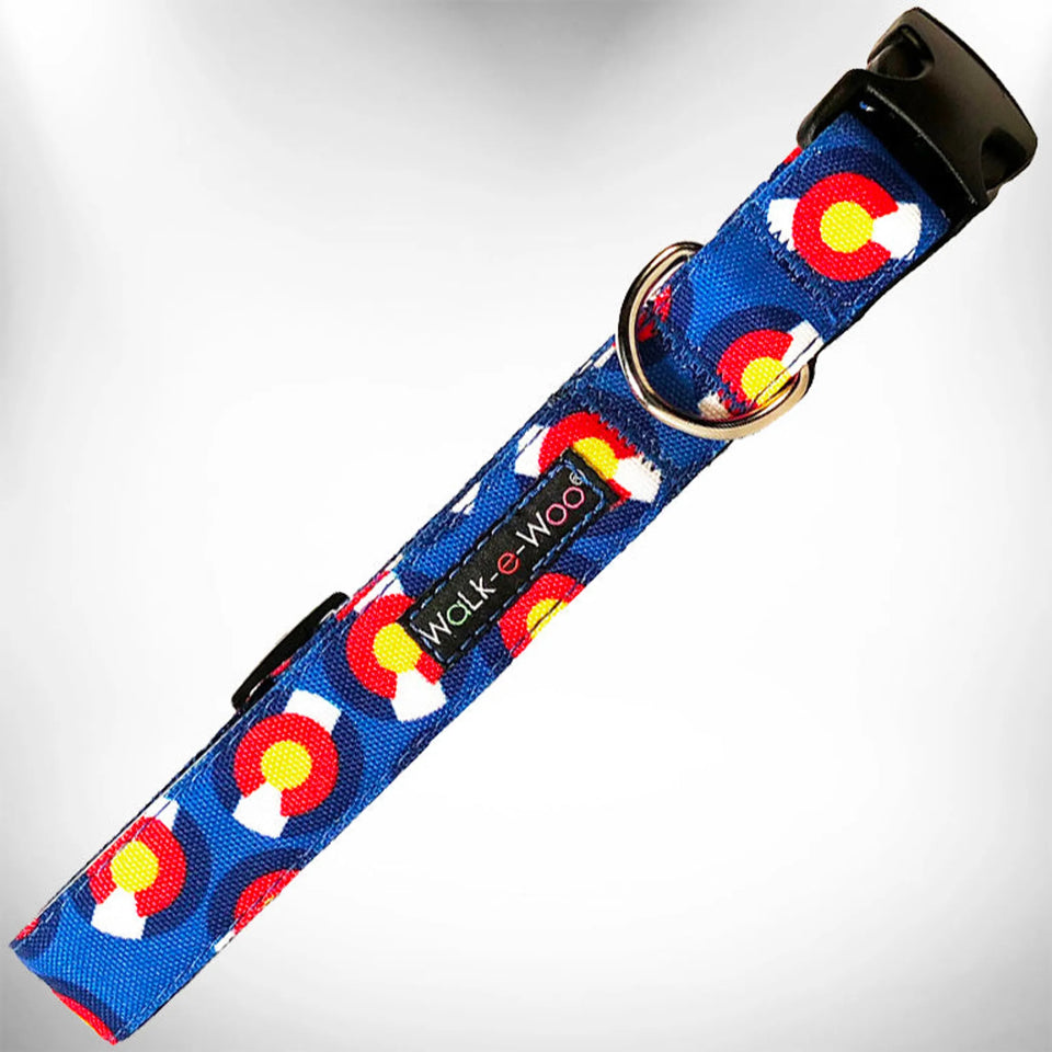 Colorado and Texas Dog Collars, Colorado blue/M 1" WIDTH FITS 12-18" NECK, view 8