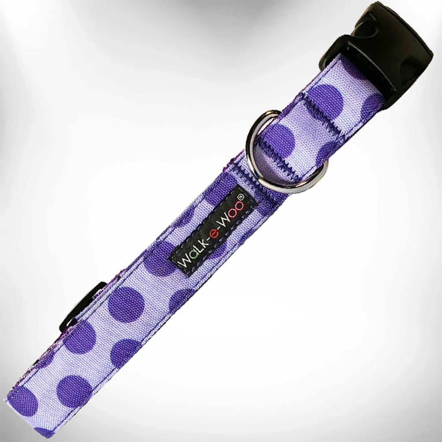 Polka Dot Dog - Monotone Collars purple collar with large dots and black buckle, ideal pet supplies accessory