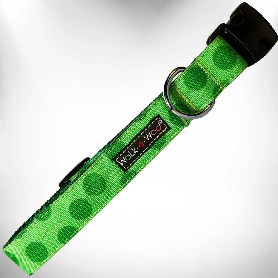 Polka Dot Dog - Monotone Collars, Green/S 3/4" WIDTH FITS 10-14" NECK, view 28
