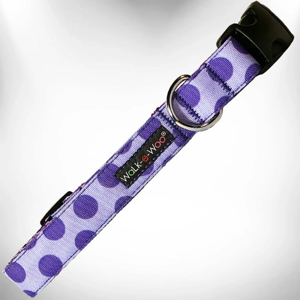 Polka Dot Dog - Monotone Collars, Purple/S 3/4" WIDTH FITS 10-14" NECK, view 17