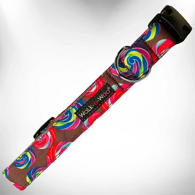 Lollipop Dog Collars, Lollipop on chocolate/XS 5/8" WIDTH FITS 8-12" NECK
