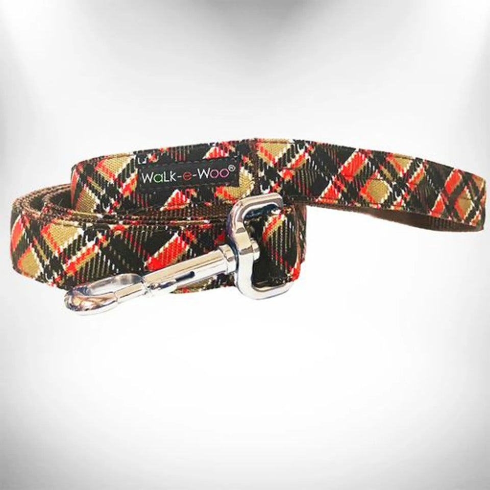 Plaid Dog Leads, Classic brown/THIN LEAD 5/8" WIDTH- 5' LENGTH, view 7