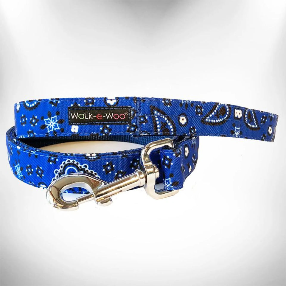 Bandana Dog Leads, Blue/REGULAR LEAD 1" WIDTH- 5' LENGTH, view 2