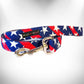 Stars & Stripes Dog Leads featuring red, white, and blue pattern with stars and durable metal clip for dog walking.