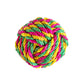 Colorful twisted rope ball pet toy called ABACA-DABRA Monkey Balls for durable dog play and chew fun
