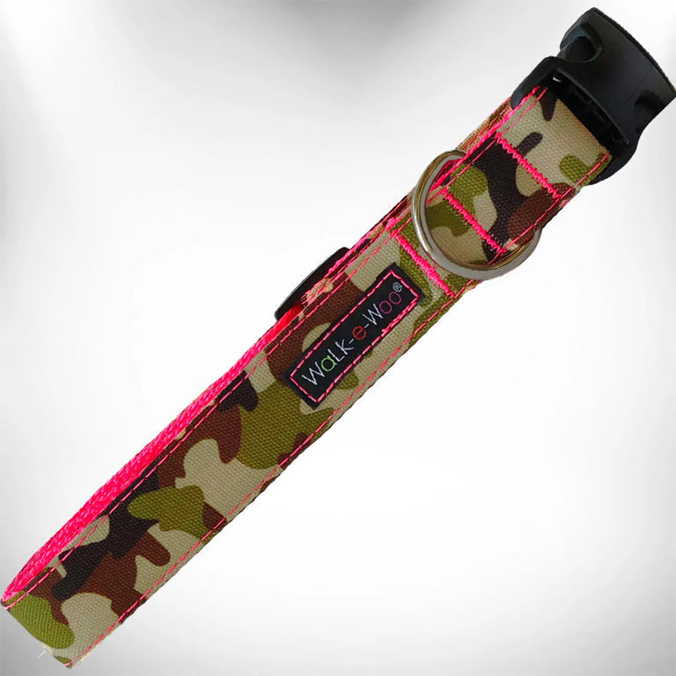 Camo Dog Collars, Hot pink camo/L 1" WIDTH FITS 14-25" NECK, view 5