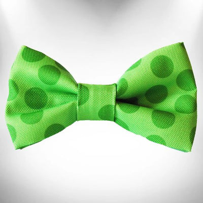 Polka Dot Dog Monotone Bow Tie by Walk-e-Woo, Green/1