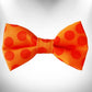 Polka Dot Dog - Monotone Bow Tie in bright orange with darker orange polka dots, stylish dog accessory from PetsPerfect.