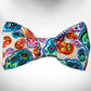 Day of the Dead - Dog Bow Tie with colorful sugar skull pattern for festive pet accessories and dog supplies.