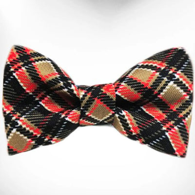 Plaid Dog Bow Tie by Walk-e-Woo, Hot pink/1