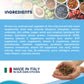 Ingredients list of Forza10 Active Oto Support Diet Dry Dog Food with natural extracts and vitamins, made in Italy.