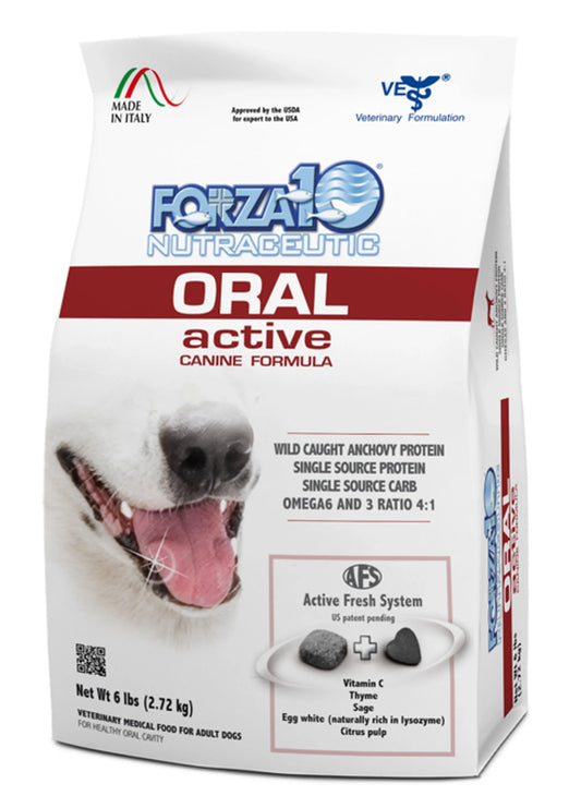 Forza10 Active Oral Support Dry Dog Food - Wild-Caught Anchovy Formula for Dental Health