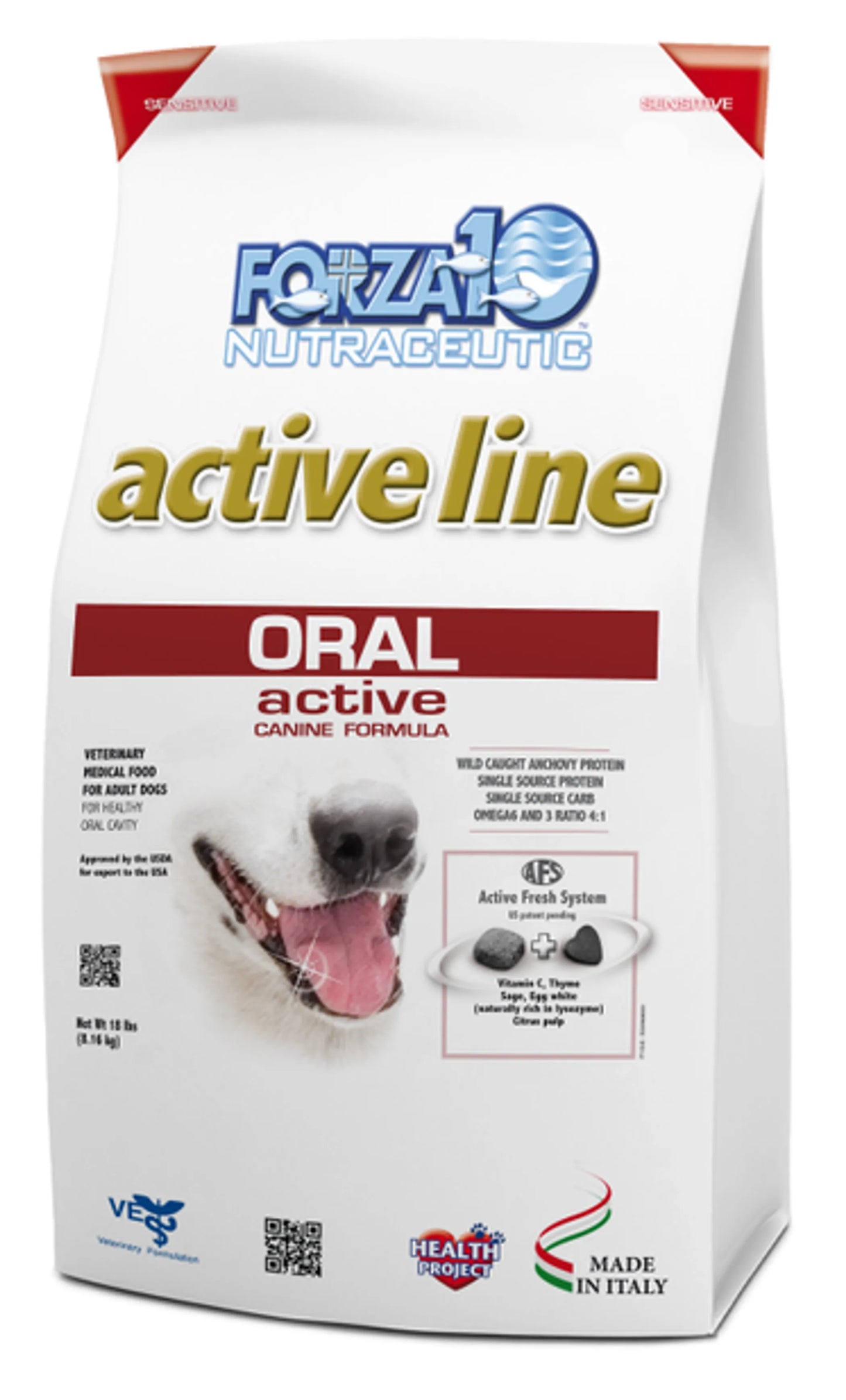 Forza10 Active Oral Support Dry Dog Food - Wild-Caught Anchovy Formula for Dental Health