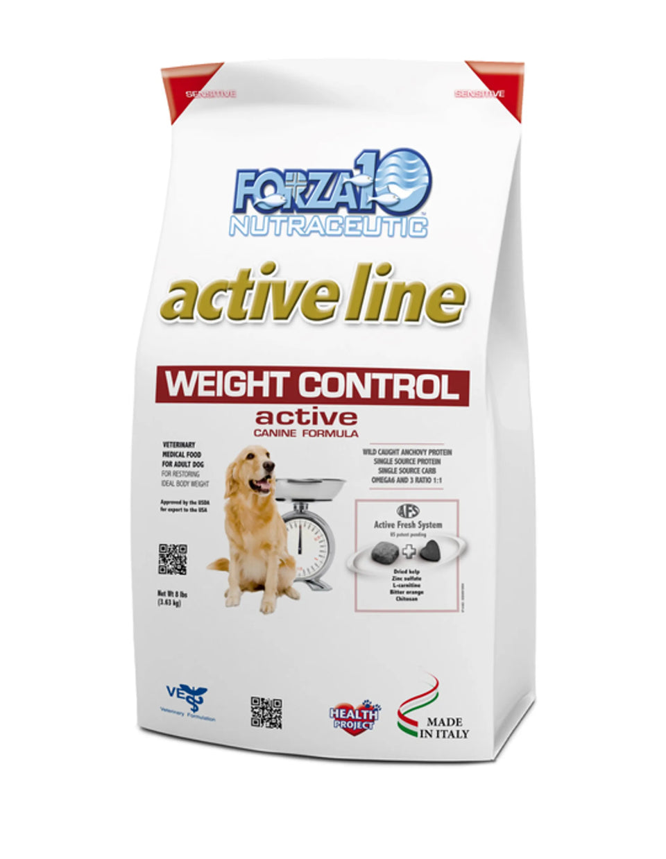 Forza10 Active Weight Control Diet Dry Dog Food, 8-LB BAG