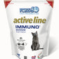 Forza10 Active Immuno Support Diet Dry Cat Food featuring a gray cat and immune support formula packaging.