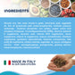 Forza10 Maintenance Evolution Fish Dry Dog Food ingredients list with a hand holding kibble and made in Italy label.