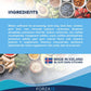 Ingredients list for Forza10 Actiwet Hypoallergenic Canned Dog Food including meats, vitamins, and minerals, made in Iceland.