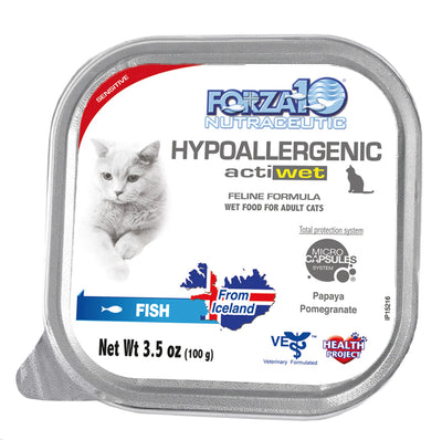 Forza10 Actiwet Hypoallergenic Icelandic Fish Recipe Canned Cat Food, 3.5-OZ/Pack of 32