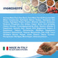Forza10 Sensitive Ear Plus ingredients list with natural and vitamin supplements, made in Italy pet food product label.