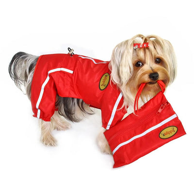 Dog Raincoat Bodysuit with Reflective Stripes & Matching Pouch - Klippo Pet - Pets Perfect