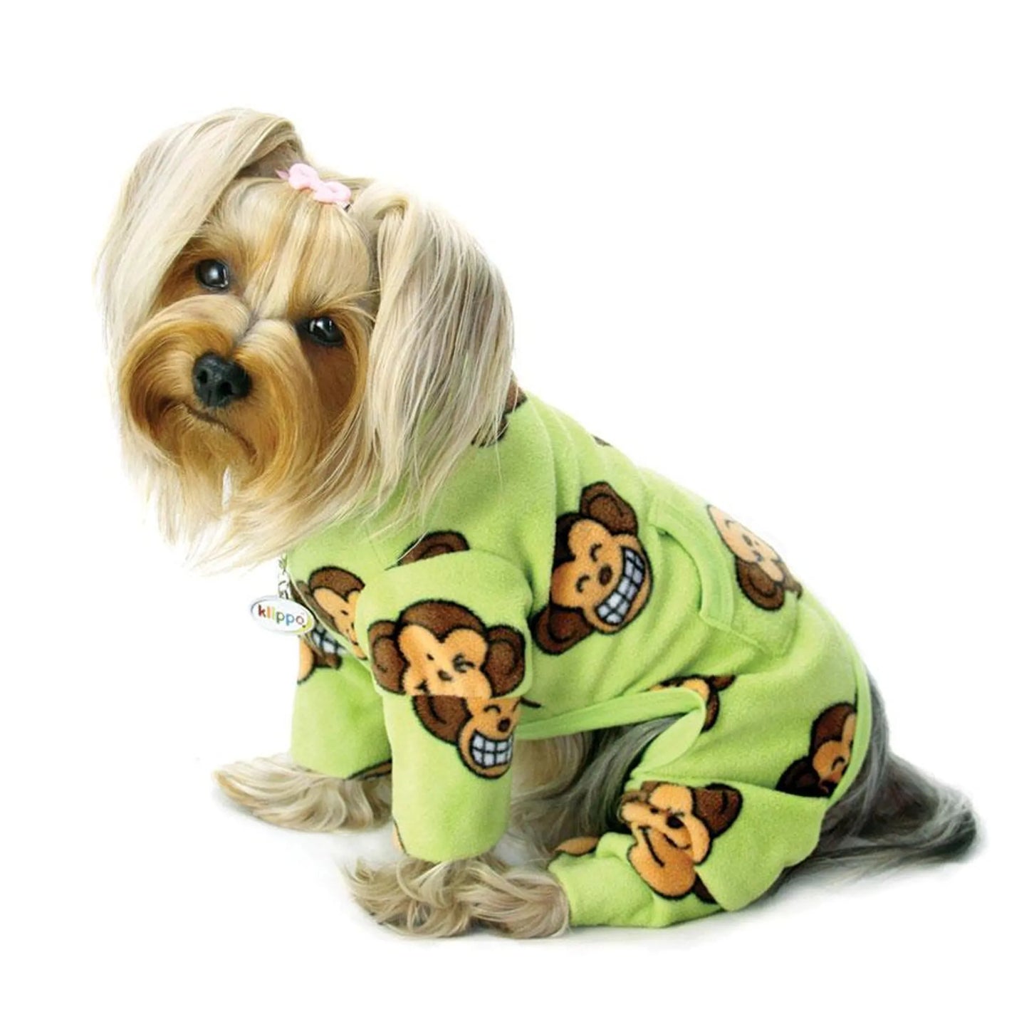 Klippo Silly Monkey Fleece Dog Turtleneck Pajamas with Pocket & D-Ring